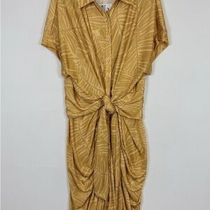 Nina Parker Button Down Tie Front Midi Dress